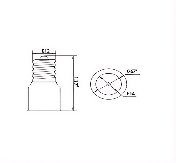 E12 male screw To E14 female screw converter product code 32458